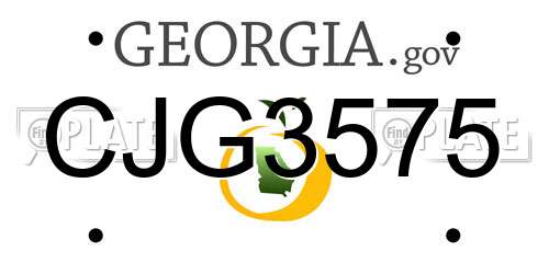CJG3575 Georgia License Plate