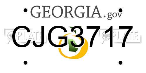 CJG3717 Georgia License Plate