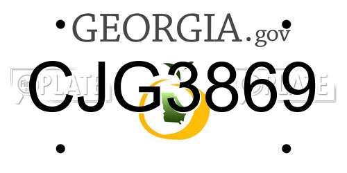 CJG3869 Georgia License Plate