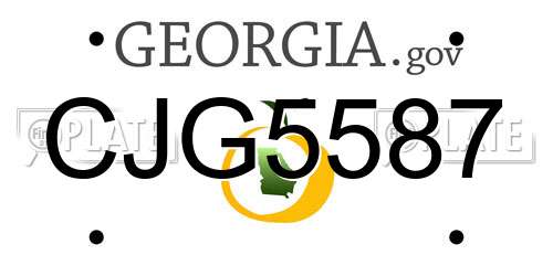 CJG5587 Georgia License Plate