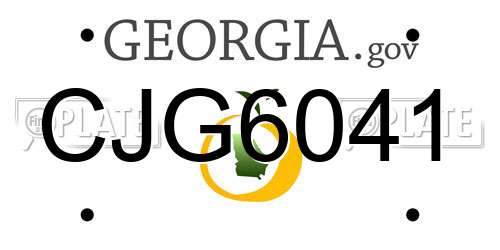 CJG6041 Georgia License Plate