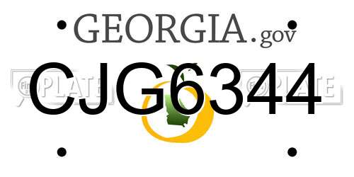 CJG6344 Georgia License Plate