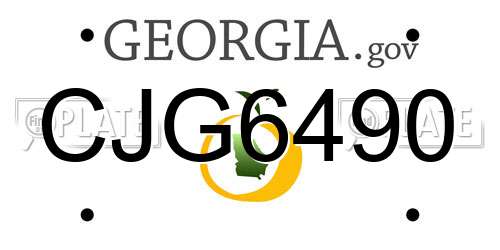CJG6490 Georgia License Plate