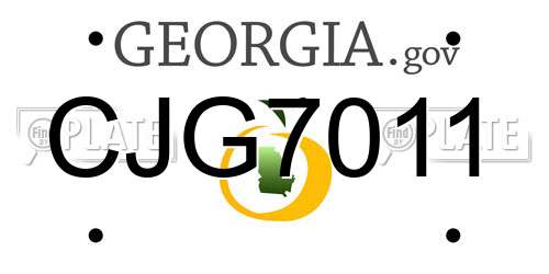CJG7011 Georgia License Plate
