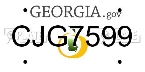 CJG7599 Georgia License Plate