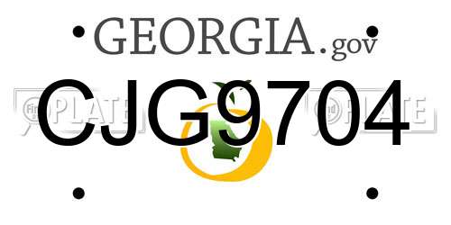 CJG9704 Georgia License Plate