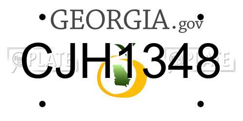 CJH1348 Georgia License Plate