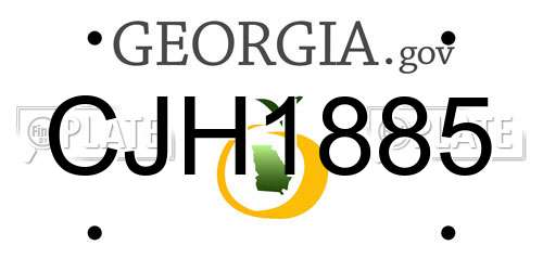 CJH1885 Georgia License Plate