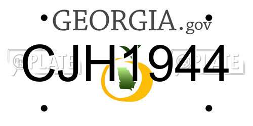 CJH1944 Georgia License Plate