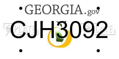 CJH3092 Georgia License Plate