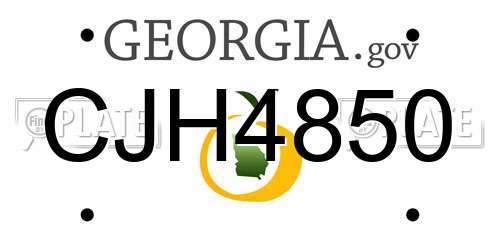 CJH4850 Georgia License Plate