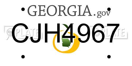 CJH4967 Georgia License Plate