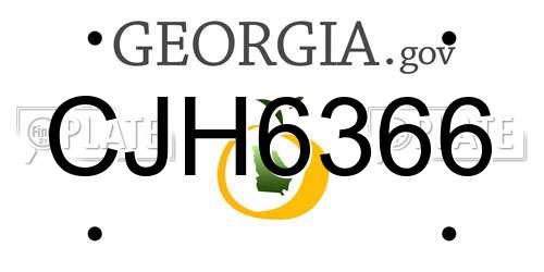 CJH6366 Georgia License Plate