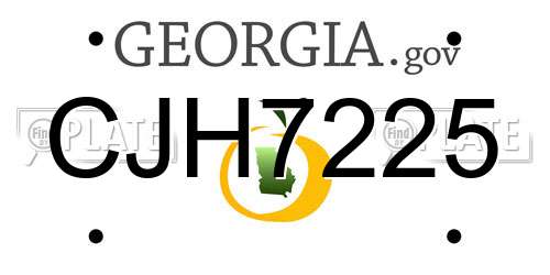 CJH7225 Georgia License Plate