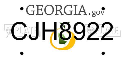 CJH8922 Georgia License Plate