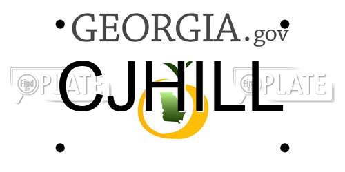 CJHILL Georgia License Plate