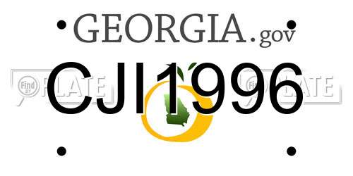 CJI1996 Georgia License Plate