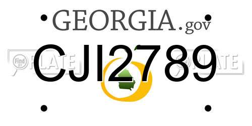 CJI2789 Georgia License Plate