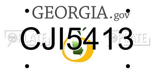 CJI5413 Georgia License Plate