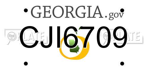 CJI6709 Georgia License Plate