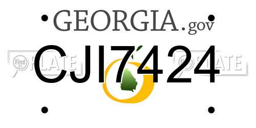 CJI7424 Georgia License Plate