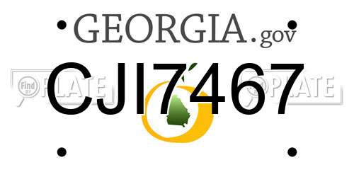 CJI7467 Georgia License Plate