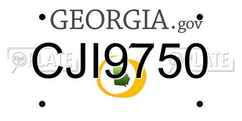 CJI9750 Georgia License Plate