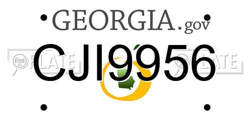CJI9956 Georgia License Plate