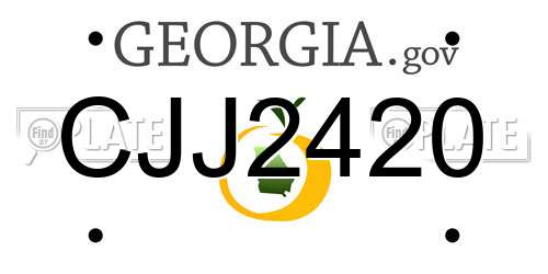 CJJ2420 Georgia License Plate