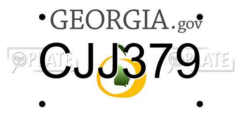 CJJ379 Georgia License Plate