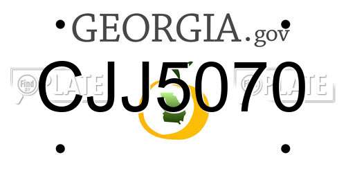 CJJ5070 Georgia License Plate