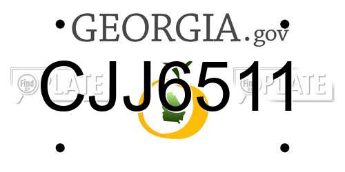 CJJ6511 Georgia License Plate
