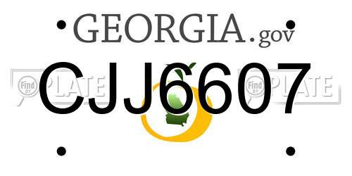 CJJ6607 Georgia License Plate