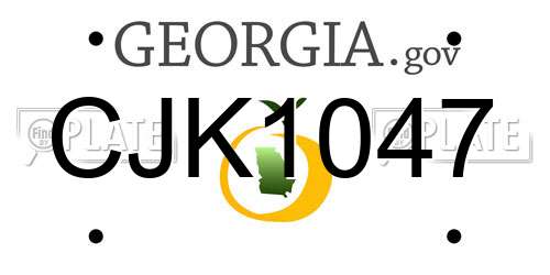CJK1047 Georgia License Plate