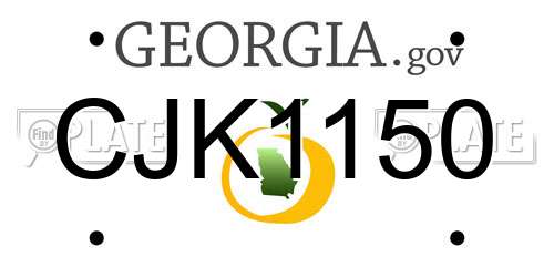 CJK1150 Georgia License Plate