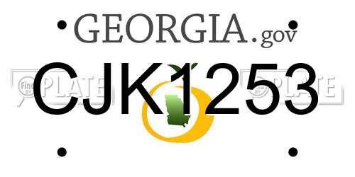 CJK1253 Georgia License Plate