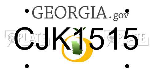 CJK1515 Georgia License Plate