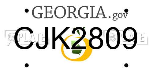 CJK2809 Georgia License Plate