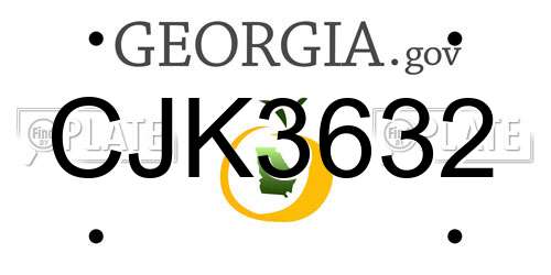 CJK3632 Georgia License Plate