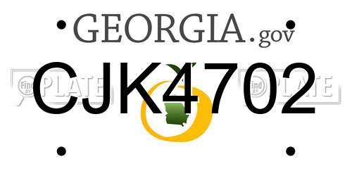 CJK4702 Georgia License Plate