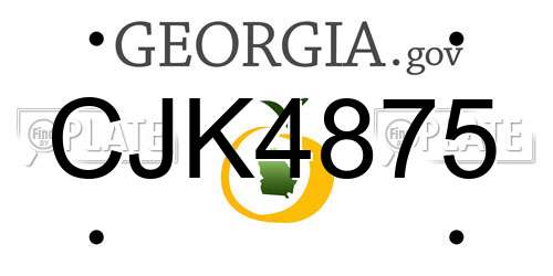 CJK4875 Georgia License Plate