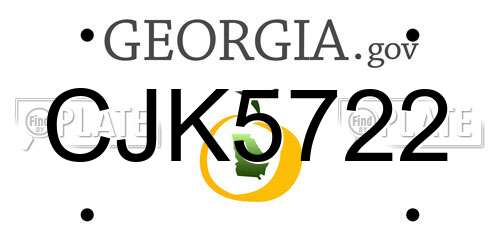 CJK5722 Georgia License Plate