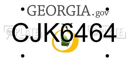 CJK6464 Georgia License Plate