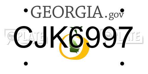 CJK6997 Georgia License Plate