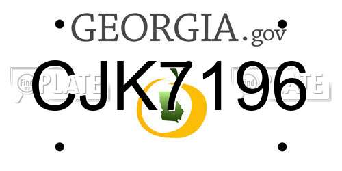 CJK7196 Georgia License Plate