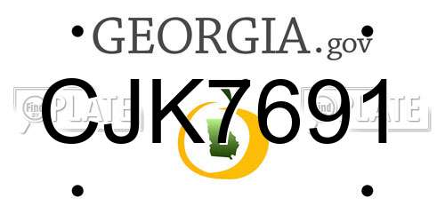 CJK7691 Georgia License Plate