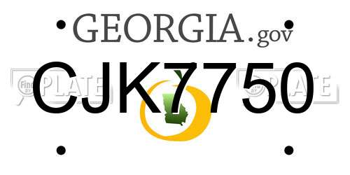 CJK7750 Georgia License Plate