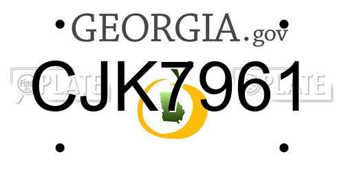 CJK7961 Georgia License Plate