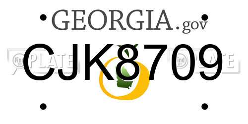 CJK8709 Georgia License Plate