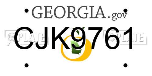CJK9761 Georgia License Plate